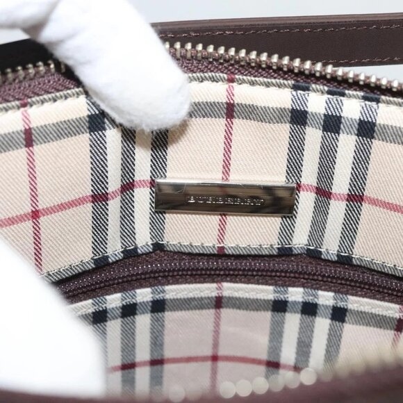 BURBERRY Shoulder Bag Leather Brown Silver Auth - Picture 13 of 16
